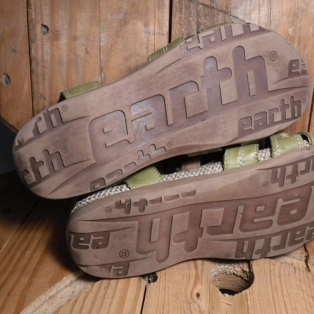 Earth Green Leather Sandals Size 8.5 - Picture 5 of 5